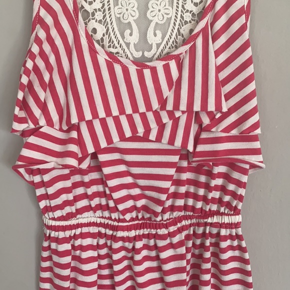 Pink striped tank with mesh back - Picture 5 of 5